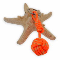 Porte cles pomme de touline orange fluo et dore 1 12 