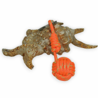 Porte cles pomme de touline orange fluo et dore 1 14 