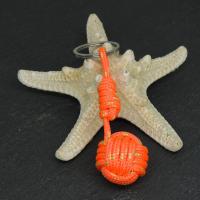 Porte cles pomme de touline orange fluo et dore 1 2 