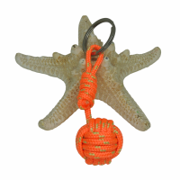 Porte cles pomme de touline orange fluo et dore 1 2 