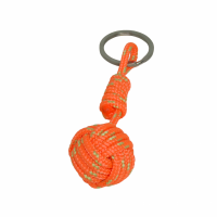 Porte cles pomme de touline orange fluo et dore 1 7 