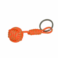 Porte cles pomme de touline orange fluo et dore 1 8 