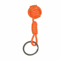 Porte cles pomme de touline orange fluo et dore 1 9 