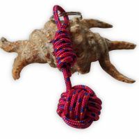 Porte cles pomme de touline rose bleu et orange 1 