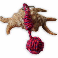 Porte cles pomme de touline rose bleu et orange 3 