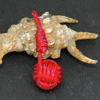 Porte cles pomme de touline rouge bleu rose 2 