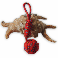 Porte cles pomme de touline rouge jaune bleu 1 