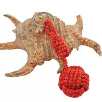 Porte cles pomme de touline rouge rose dore 2