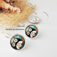Support boucles d oreilles cabochon 12 mm argente 2 