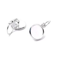 Support boucles d oreilles cabochon 12 mm argente