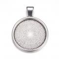 Support cabochon argente pendentif 25mm 2 