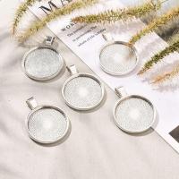 Support cabochon argente pendentif 25mm 4 
