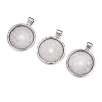 Support cabochon argente pendentif 25mm 5 