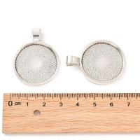 Support cabochon argente pendentif 25mm 6 