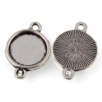 Support cabochon argente recto verso connecteur boucles d oreilles 1 