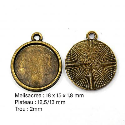 Support cabochon en bronze 18x15 mm mesure